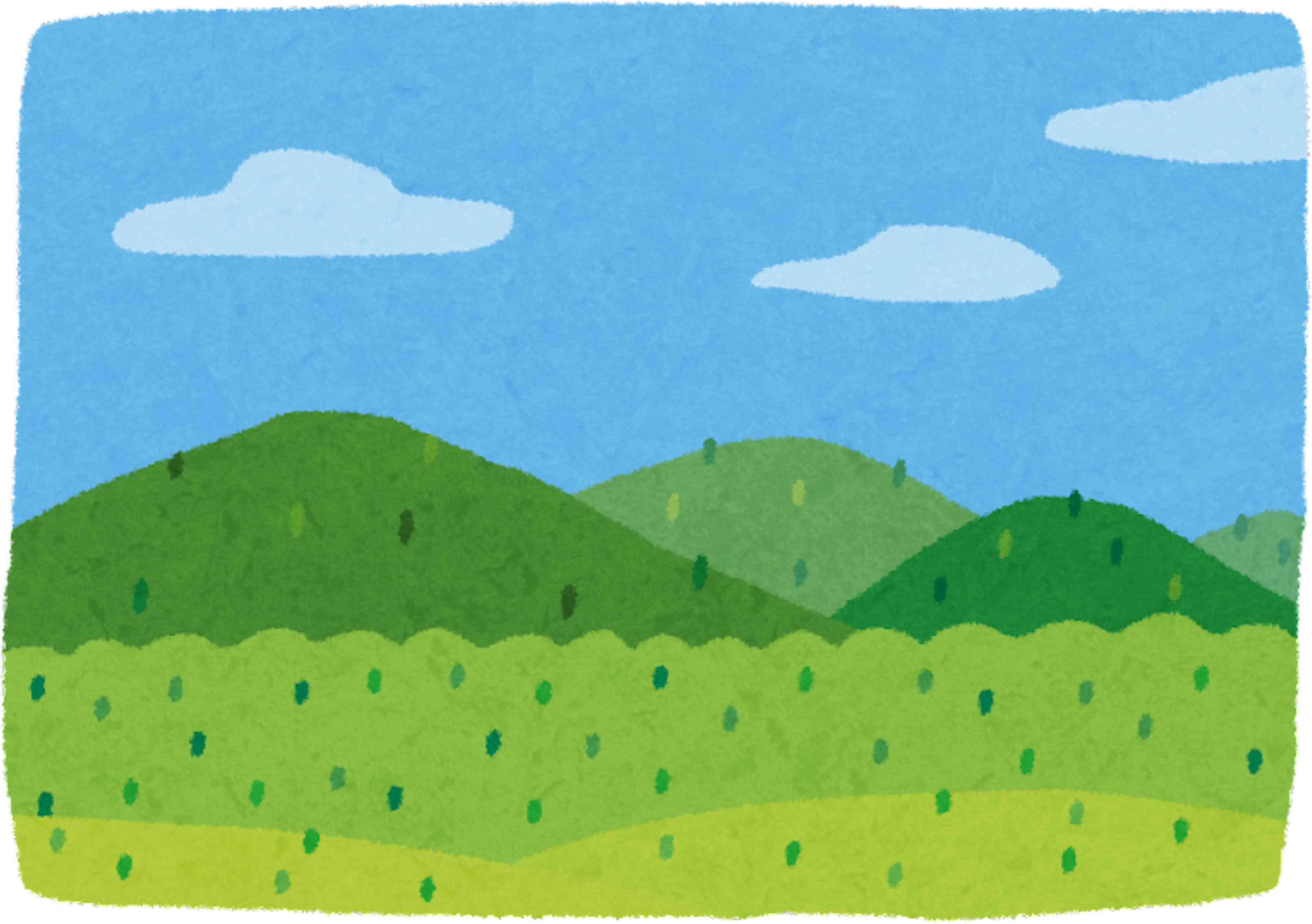 Peaceful Mountain Scenery Illustration